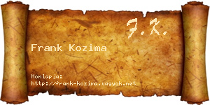 Frank Kozima névjegykártya